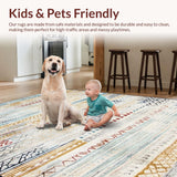 Ultra Soft Area Rug, Non Slip, Stain Resistant, Washable Area Rugs for Living Room, Bedroom, Whimsical Creamy Contemporary Style(Gold)