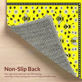 Ultra Soft Area Rug, Non Slip, Stain Resistant, Washable Area Rugs for Living Room, Bedroom, Rustic Honeycomb Inspired Art(Yellow)