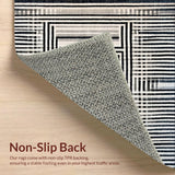 Ultra Soft Area Rug, Non Slip, Stain Resistant, Washable Area Rugs for Living Room, Bedroom, Rhythmic Monochrome Line Rug, Artistic Contrast Stripe Carpet, Distinctive(Gray)