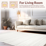 Ultra Soft Area Rug, Non Slip, Stain Resistant, Washable Area Rugs for Living Room, Bedroom, Elegant Solid Ivory Aesthetic(White)