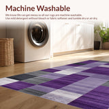 Ultra Soft Area Rug, Non Slip, Stain Resistant, Washable Area Rugs for Living Room, Bedroom, Stylish Monochrome Abstract Elements(Purple)