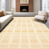 Luxurious Faux Fur Bathroom Symmetrical Geometric Design in Warm Beige(Beige)