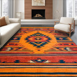 Ultra Soft Area Rug, Non Slip, Stain Resistant, Washable Area Rugs for Living Room, Bedroom, Luxurious Color Block Design(Orange)