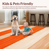 Ultra Soft Area Rug, Non Slip, Stain Resistant, Washable Area Rugs for Living Room, Bedroom, Rustic Earthy Solid Hue(Orange)