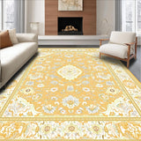 Ultra Soft Area Rug, Non Slip, Stain Resistant, Washable Area Rugs for Living Room, Bedroom, Heritage Collection Area with Traditional Floral Medallion Design(Beige)