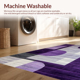 Ultra Soft Area Rug, Non Slip, Stain Resistant, Washable Area Rugs for Living Room, Bedroom, Chic Transitional Textured Floor Accent(Purple)