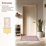 Ultra Soft Area Rug, Non Slip, Stain Resistant, Washable Area Rugs for Living Room, Bedroom, Sophisticated Soft Color Palette(Pink)
