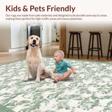 Ultra Soft Area Rug, Non Slip, Stain Resistant, Washable Area Rugs for Living Room, Bedroom, Whimsical Bow Shape Bathroom Carpet with Scalloped Edges(Green)