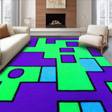 Ultra Soft Area Rug, Non Slip, Stain Resistant, Washable Area Rugs for Living Room, Bedroom, Charming Bright Abstract Elements(Purple)