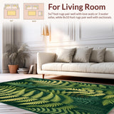 Ultra Soft Area Rug, Non Slip, Stain Resistant, Washable Area Rugs for Living Room, Bedroom, Rustic Textured Earthy Tones(Green)