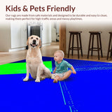 Ultra Soft Area Rug, Non Slip, Stain Resistant, Washable Area Rugs for Living Room, Bedroom, Striking Electric Color Fusion(Blue)