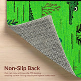Ultra Soft Area Rug, Non Slip, Stain Resistant, Washable Area Rugs for Living Room, Bedroom, Artistic Textured Animal Shape(Green)