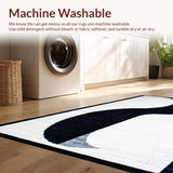 Ultra Soft Area Rug, Non Slip, Stain Resistant, Washable Area Rugs for Living Room, Bedroom, Bold Black and White Geometric(Black)