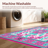 Ultra Soft Area Rug, Non Slip, Stain Resistant, Washable Area Rugs for Living Room, Bedroom, Elegant Boho Chic Area(White)