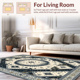 Ultra Soft Area Rug, Non Slip, Stain Resistant, Washable Area Rugs for Living Room, Bedroom, Contemporary Celestial Orb Elements(Beige)