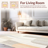 Ultra Soft Area Rug, Non Slip, Stain Resistant, Washable Area Rugs for Living Room, Bedroom, & Neutral(Beige)