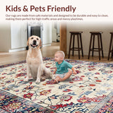 Ultra Soft Area Rug, Non Slip, Stain Resistant, Washable Area Rugs for Living Room, Bedroom, Artful Muted Floral Composition(Beige)