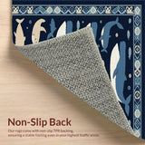 Ultra Soft Area Rug, Non Slip, Stain Resistant, Washable Area Rugs for Living Room, Bedroom, Rustic Marine Whimsical Pattern(Blue)