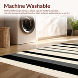 Ultra Soft Area Rug, Non Slip, Stain Resistant, Washable Area Rugs for Living Room, Bedroom, Contemporary Abstract Striped Aesthetic(Beige)