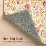 Ultra Soft Area Rug, Non Slip, Stain Resistant, Washable Area Rugs for Living Room, Bedroom, Elegant Soft Floral Elegance(Beige)