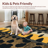 Ultra Soft Area Rug, Non Slip, Stain Resistant, Washable Area Rugs for Living Room, Bedroom, Dynamic Grey Neutral Animal Texture(Black)