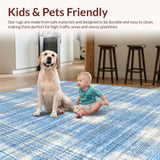 Ultra Soft Area Rug, Non Slip, Stain Resistant, Washable Area Rugs for Living Room, Bedroom, Adorable Sky Blue Bow Knot Rug With Preppy Vibe For Fashionable Home Decor(Blue)