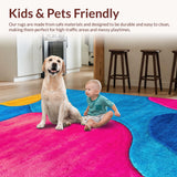 Ultra Soft Area Rug, Non Slip, Stain Resistant, Washable Area Rugs for Living Room, Bedroom, Modern Artistic Meditation Space Soft Plush Rug(Blue)