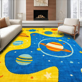 Ultra Soft Area Rug, Non Slip, Stain Resistant, Washable Area Rugs for Living Room, Bedroom, Space-Themed Lively Visual Arrangement(Yellow)