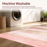 Ultra Soft Area Rug, Non Slip, Stain Resistant, Washable Area Rugs for Living Room, Bedroom, Stylish Contemporary Blush Color Palette(Pink)