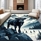 Ultra Soft Area Rug, Non Slip, Stain Resistant, Washable Area Rugs for Living Room, Bedroom, Elegant Monochrome Animal Design(Gray)
