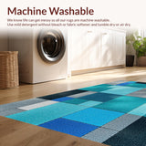 Ultra Soft Area Rug, Non Slip, Stain Resistant, Washable Area Rugs for Living Room, Bedroom, Contemporary Colorful Bedroom Non-Slip Rug(Blue)