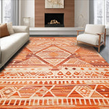 Ultra Soft Area Rug, Non Slip, Stain Resistant, Washable Area Rugs for Living Room, Bedroom, Vibrant Abstract Transitional Pattern(Orange)
