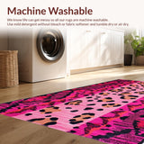 Ultra Soft Area Rug, Non Slip, Stain Resistant, Washable Area Rugs for Living Room, Bedroom, Chic Whimsical Animal Print Style(Pink)