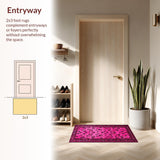 Ultra Soft Area Rug, Non Slip, Stain Resistant, Washable Area Rugs for Living Room, Bedroom, Playful Pink Animal Print Charm(Pink)