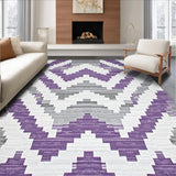 Ultra Soft Area Rug, Non Slip, Stain Resistant, Washable Area Rugs for Living Room, Bedroom, Delicate Soft Tones with Shapes(Purple)