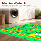Ultra Soft Area Rug, Non Slip, Stain Resistant, Washable Area Rugs for Living Room, Bedroom, Colorful Urban Traffic Adventure Rug(Green)