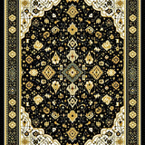 Ultra Soft Area Rug, Non Slip, Stain Resistant, Washable Area Rugs for Living Room, Bedroom, Rustic Taffeta Abstract Harmony(Black)