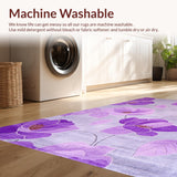 Ultra Soft Area Rug, Non Slip, Stain Resistant, Washable Area Rugs for Living Room, Bedroom, Dreamy Plush Blossom Arrangement(Purple)