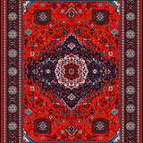 Ultra Soft Area Rug, Non Slip, Stain Resistant, Washable Area Rugs for Living Room, Bedroom, Red Vintage Boho Entryway Non-Slip Carpet(Red)