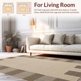 Ultra Soft Area Rug, Non Slip, Stain Resistant, Washable Area Rugs for Living Room, Bedroom, Chic Checkerboard Earthy Aesthetic(Beige)