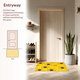 Ultra Soft Area Rug, Non Slip, Stain Resistant, Washable Area Rugs for Living Room, Bedroom, Handcrafted Cheerful Sunlit Aesthetic(Yellow)