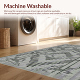 Ultra Soft Area Rug, Non Slip, Stain Resistant, Washable Area Rugs for Living Room, Bedroom, Rustic Abstract Linear Composition(Gray)