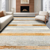Ultra Soft Area Rug, Non Slip, Stain Resistant, Washable Area Rugs for Living Room, Bedroom, Stylish Striped Area Rug Neutral Tones Modern Style(Gray)