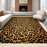 Ultra Soft Area Rug, Non Slip, Stain Resistant, Washable Area Rugs for Living Room, Bedroom, Contemporary Luxe Cheetah Style(Brown)