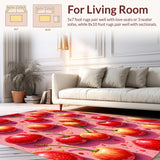 Ultra Soft Area Rug, Non Slip, Stain Resistant, Washable Area Rugs for Living Room, Bedroom, Quirky Cherry Inspired Rug(Red)
