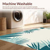 Ultra Soft Area Rug, Non Slip, Stain Resistant, Washable Area Rugs for Living Room, Bedroom, Transitional Coastal Vibe with Green(Beige)