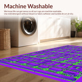 Ultra Soft Area Rug, Non Slip, Stain Resistant, Washable Area Rugs for Living Room, Bedroom, Dynamic Learning-Focused Lattice Style(Purple)