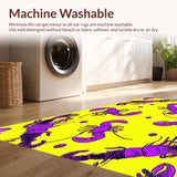 Ultra Soft Area Rug, Non Slip, Stain Resistant, Washable Area Rugs for Living Room, Bedroom, Festive Lobster Graphic Delight(Yellow)