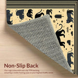 Majestic Big Cat Geometric Area Black Panther Lion Tiger Art(Beige)