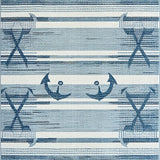 Ultra Soft Area Rug, Non Slip, Stain Resistant, Washable Area Rugs for Living Room, Bedroom, Nautical Denim Textured Canvas(Blue)